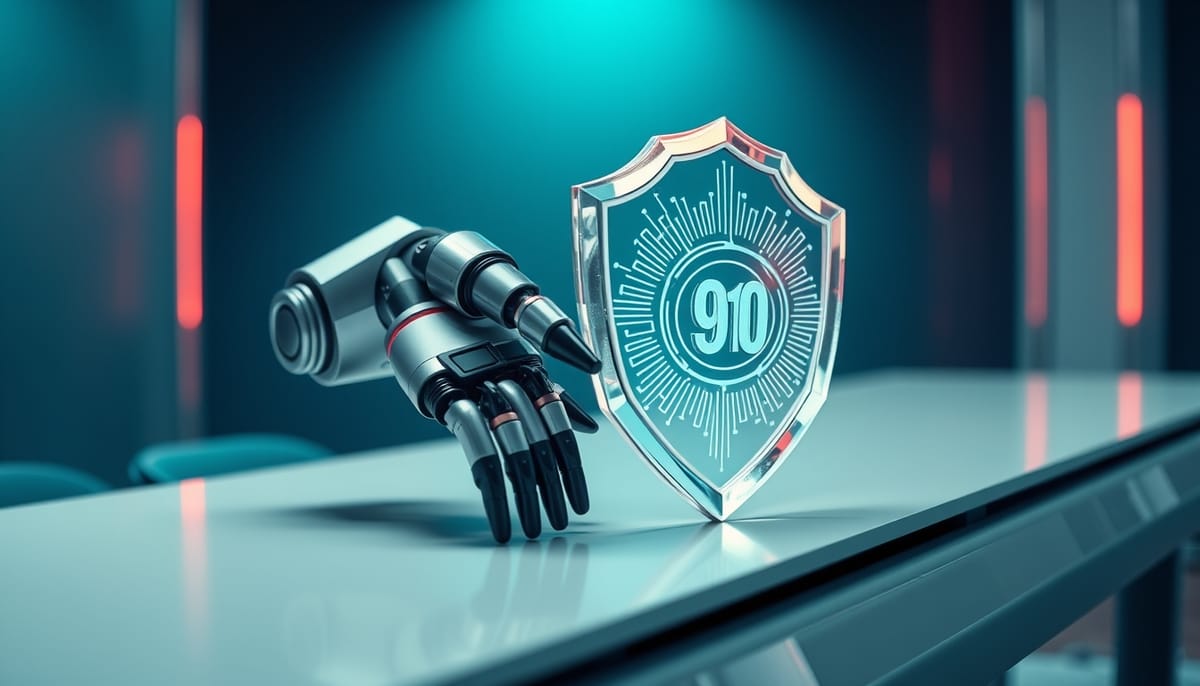 資安模型MAI-Cyber-1-Flash機器手臂持有90/10路由晶片盾牌